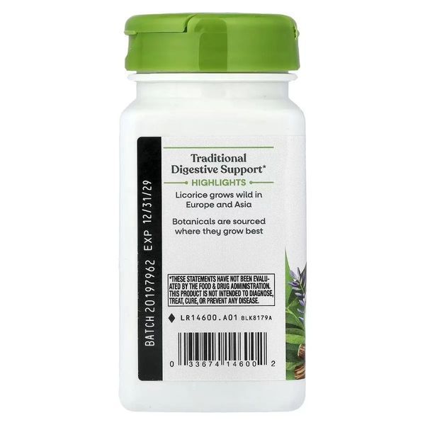 Корень Солодки (Лакрицы) 450 мг, Licorice Root, Nature's Way, 100 вегетарианских капсул