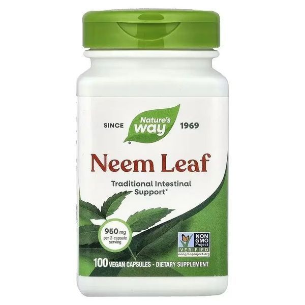Лист нима 950 мг, Neem Leaf, Nature's Way, 100 вегетаріанських капсул