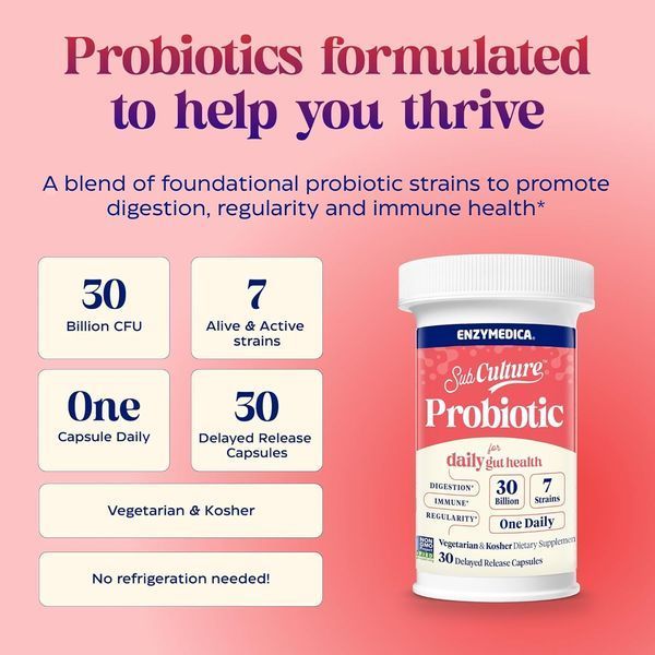 Пробиотик, 30 млрд КОЕ, Probiotic, Enzymedica, 30 капсул