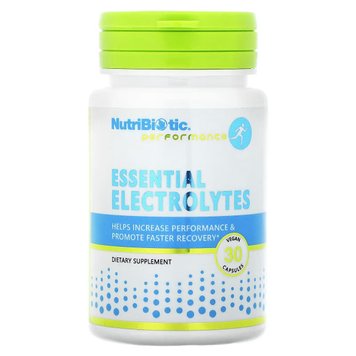 Незамінні електроліти, Essential Electrolytes, NutriBiotic, 30 вегетаріанських капсул