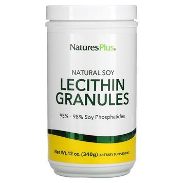 Соєвий Лецитин у Гранулах, Natural Soy Lecithin Granules, Natures Plus, 340 гр