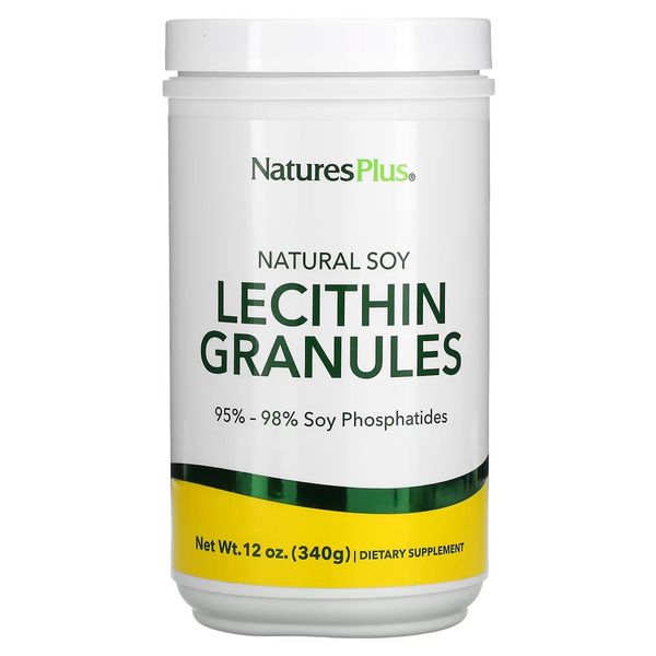 Соєвий Лецитин у Гранулах, Natural Soy Lecithin Granules, Natures Plus, 340 гр