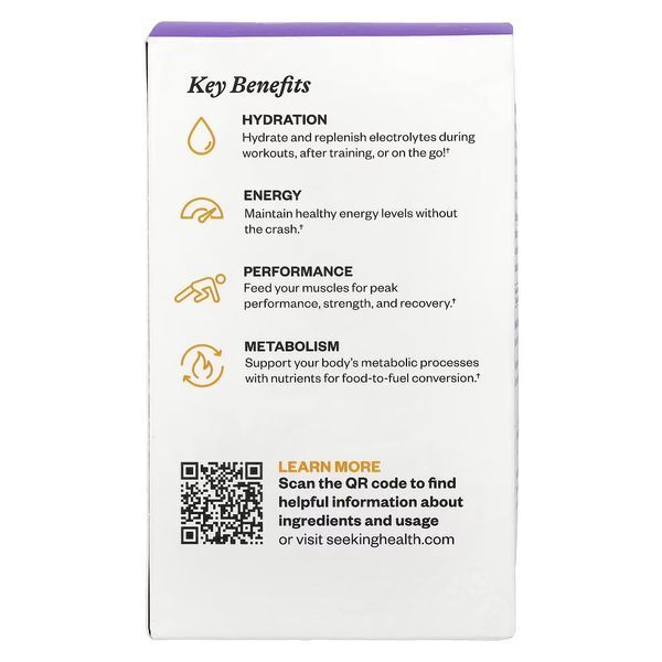 Електроліти, смак ягід, Optimal Electrolyte, Seeking Health, 30 стиків
