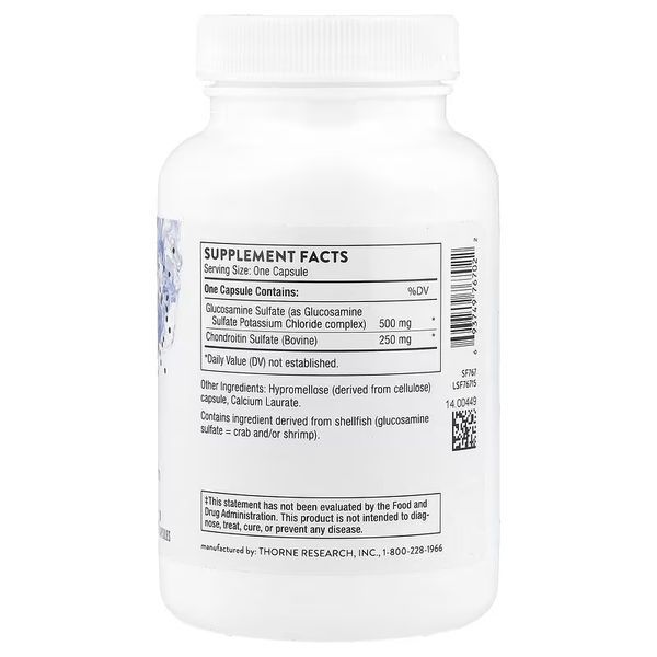 Глюкозамин и хондроитин, Glucosamine & Chondroitin, Thorne, 90 капсул
