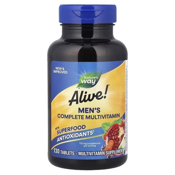 Комплекс мультивитаминов для мужчин, Alive! Men's Complete Multivitamin, Nature's Way, 130 таблеток