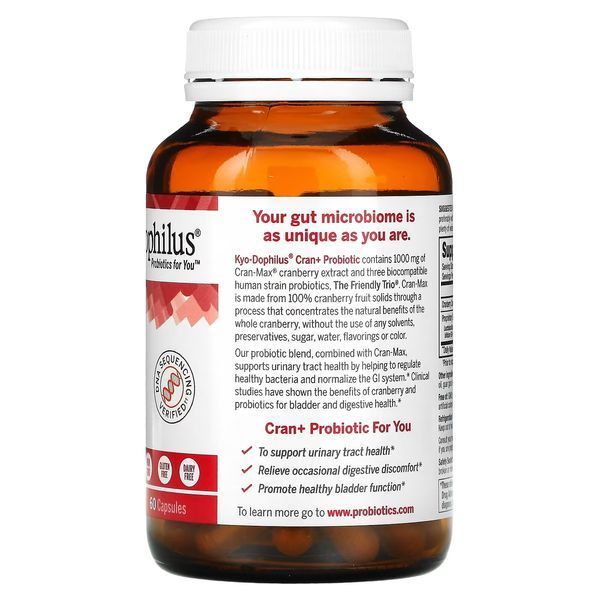 Пробіотик з журавлиною, Kyo-Dophilus, Cran+ Probiotic, Kyolic, 60 капсул