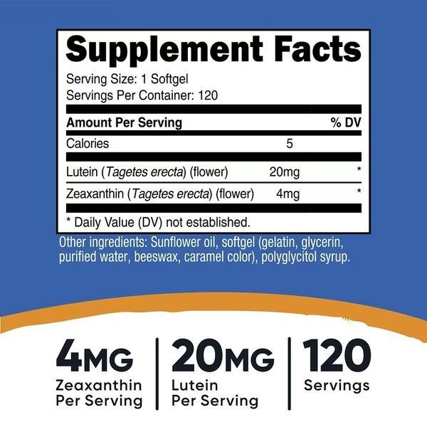 Зеаксантин з лютеїном, Zeaxanthin with Lutein, Nutricost, 120 гелевих капсул