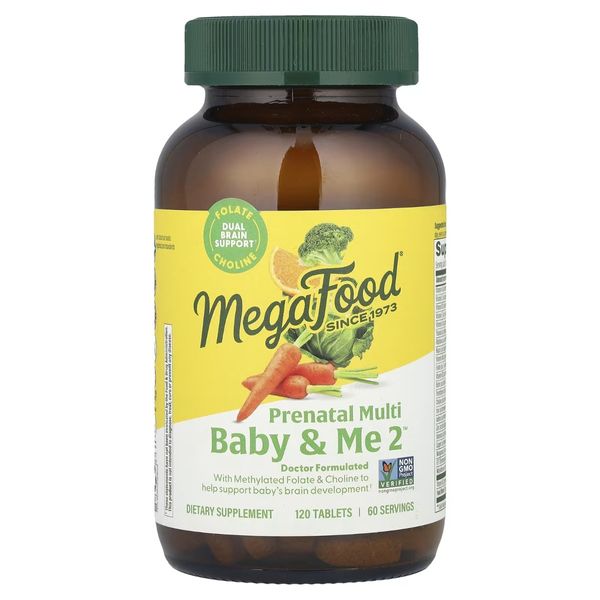 Вітаміни для вагітних Baby & Me 2, MegaFood, 120 таблеток