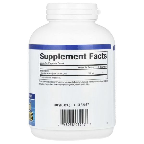Берберін, 500 мг, WellBetX, Berberine, Natural Factors, 120 вегетаріанських капсул