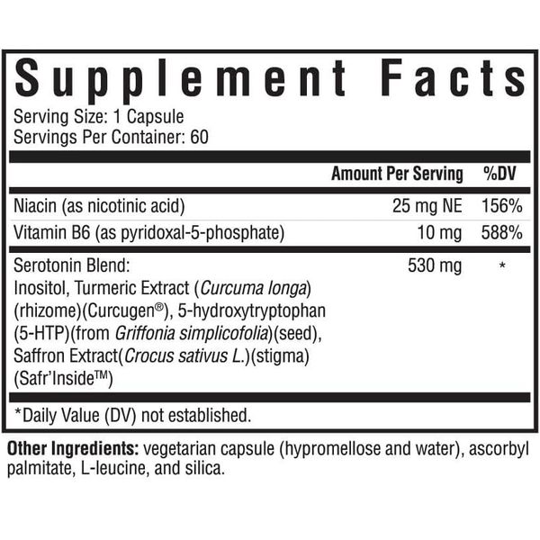 Повышение Серотонина, Serotonin Nutrients, Seeking Health, 60 вегетарианских капсул