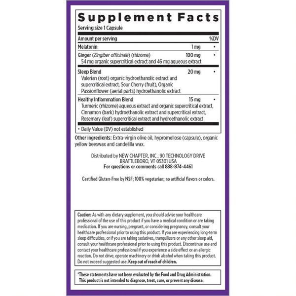 Спокійний безболісний сон, Restful Sleep + Pain Relief, New Chapter, 30 вегетаріанських капсул