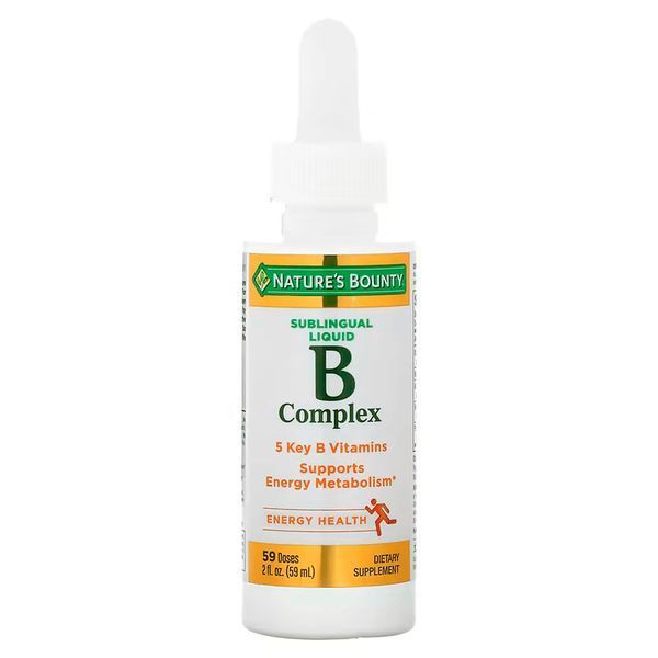 В-Комплекс, сублінгвальний, B-Complex Sublingual Liquid, Nature's Bounty, 59 мл (2 рідких унції)