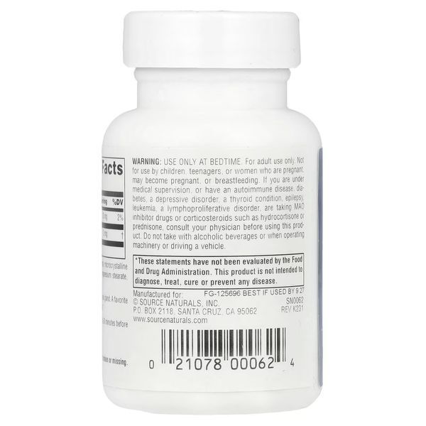 Мелатонин медленного высвобождения, 2 мг, Melatonin, Source Naturals, 60 таблеток