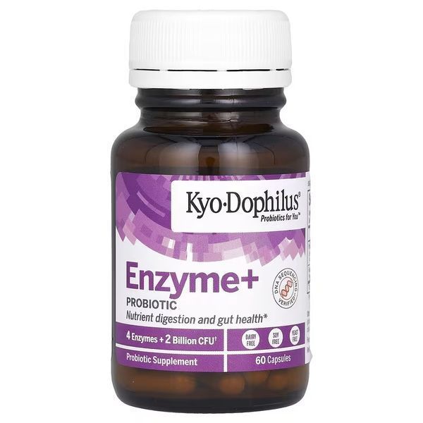 Пробиотик с ферментами, Kyo Dophilus, Enzyme+Probiotic, Kyolic, 60 капсул