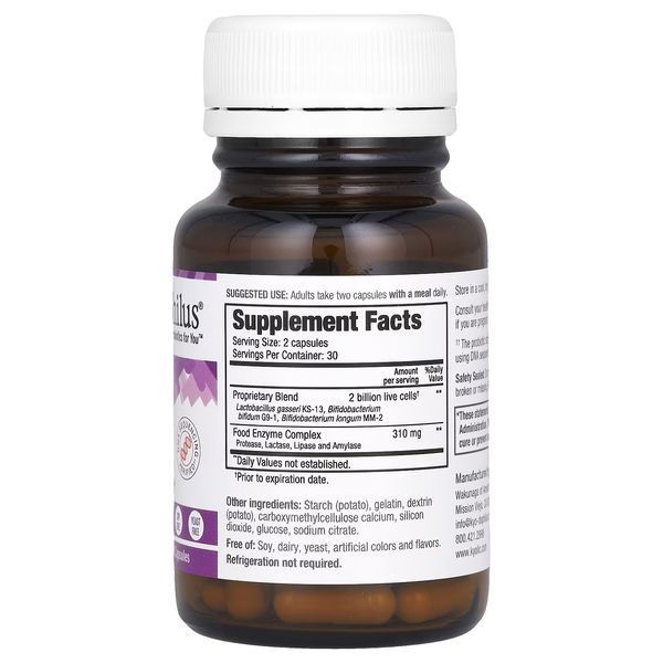 Пробиотик с ферментами, Kyo Dophilus, Enzyme+Probiotic, Kyolic, 60 капсул