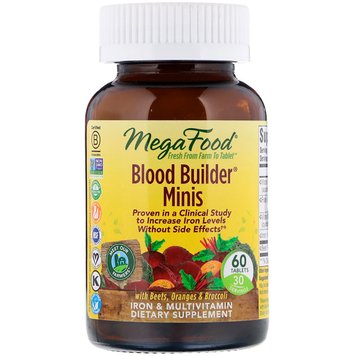 Будівельник крові, Blood Builder Minis, MegaFood, 60 таблеток