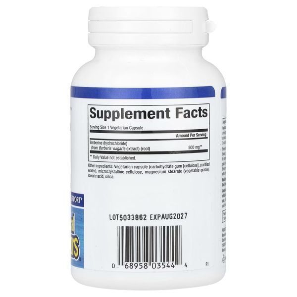 Берберін, 500 мг, WellBetX, Berberine, Natural Factors, 60 вегетаріанських капсул