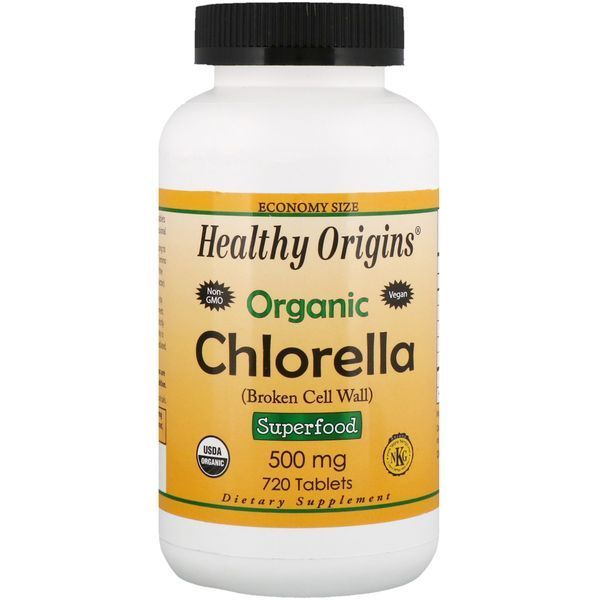 Органическая Хлорелла, Chlorella, Healthy Origins, 500мг, 720 таблеток
