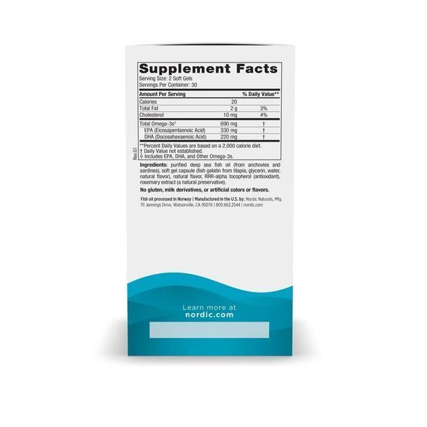 Омега-3, Смак Лимона, Nordic Naturals, Omega-3, Lemon, 1000 мг, 60 гелевих капсул