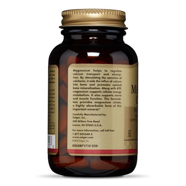 Цитрат Магнію, Magnesium Citrate, Solgar, 60 таблеток