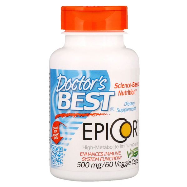 Захист Імунітету, Doctor's Best, Epicor, 500 мг, 60 вегетаріанських капсул