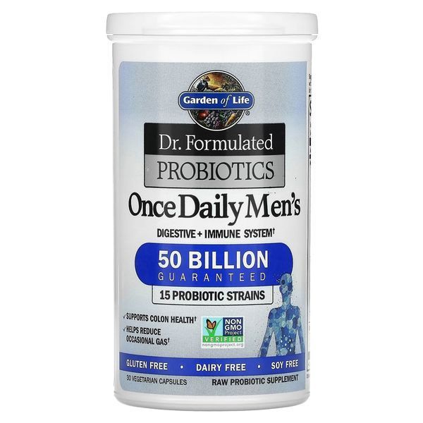 Пробіотики для чоловіків, 50 млрд КУО, Probiotics Once Daily Men's, Garden of Life, 30 вегетаріанських капсул