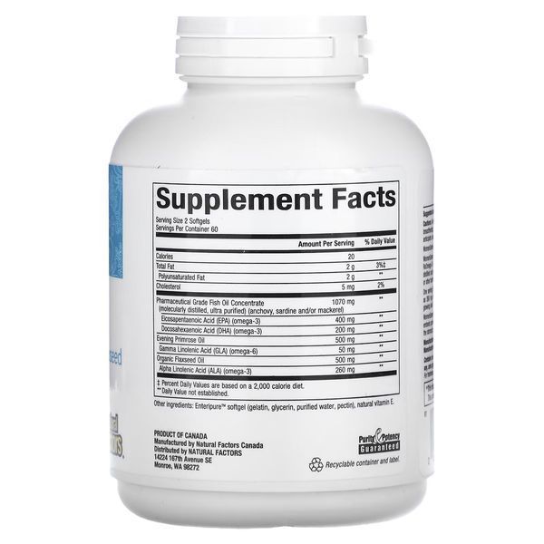 Омега-3 для жінок, WomenSense, RxOmega-3, Natural Factors, 120 гелевих капсул