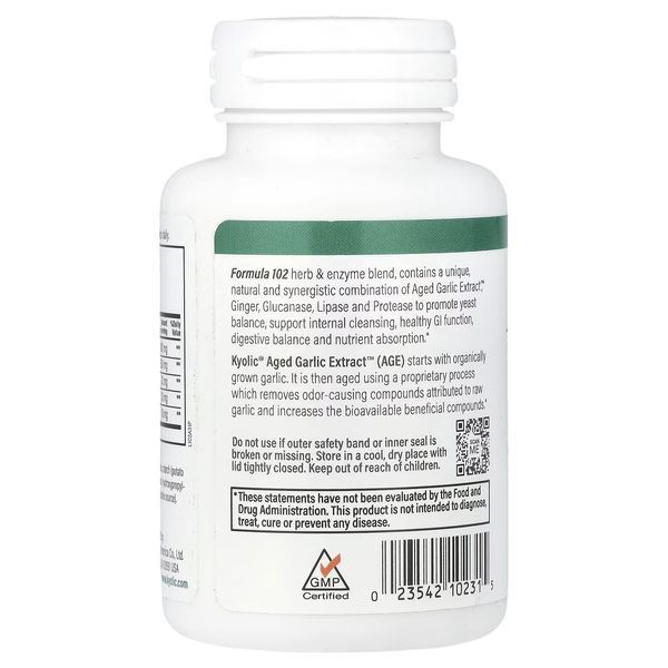 Екстракт витриманого часнику, очищення та покращення травлення, Aged Garlic Extract, Cleanse & Digestion, Kyolic, 100 вегетаріанських таблеток
