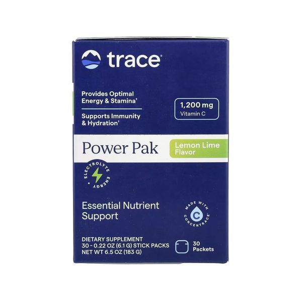 Электролиты, вкус лимон-лайм, Electrolyte Stamina PowerPak, Trace Minerals, 30 пакетов