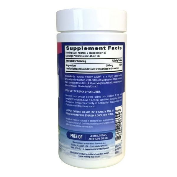 Магній цитрат, смак кавуна, CALM, Magnesium Citrate, Natural Vitality, 113 гр