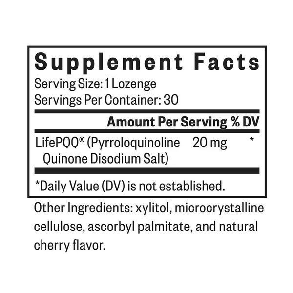 Пірролохінолінхінон PQQ, 20 мг, PQQ Lozenge, Seeking Health, 30 льодяників