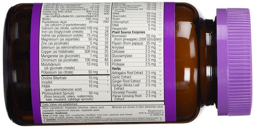 Мультивитамины с железом, Single Daily, Bluebonnet Nutrition, 30 капсул