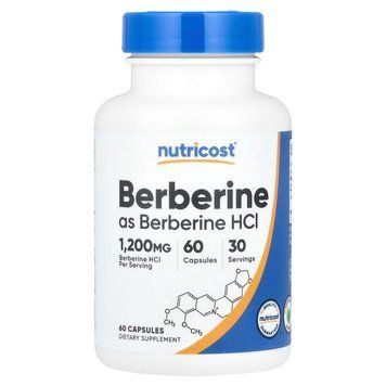 Берберин, 1200 мг, Berberine, Nutricost, 60 капсул