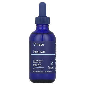 Магній з низьким вмістом натрію, 400 мг, Low Sodium Mega-Mag, Trace Minerals, 118 мл