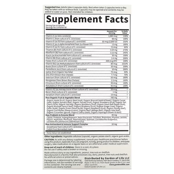 Женские Мультивитамины 50+ из цельных продуктов, Vitamin Code, Whole Food Multivitamin for Women, Garden of Life, 240 вегетарианских капсул