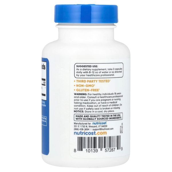 Берберин, 1200 мг, Berberine, Nutricost, 60 капсул