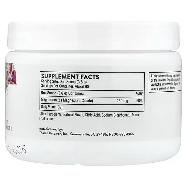 Магній цитрат, смак цитрусових ягід, Magnesium Citrate, Thorne, 228 гр