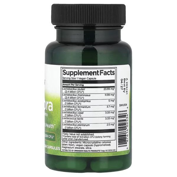 Пробіотик для жінок, 9,8 млрд КУО, FemFlora, Probiotic For Women, Swanson, 60 веганських капсул