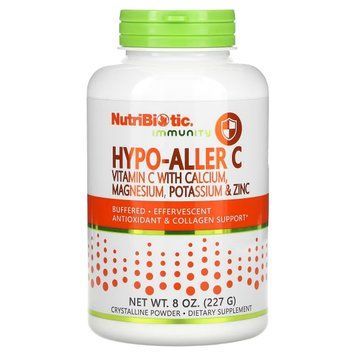 Витамин C с кальцием, магнием, калием и цинком, Immunity, Hypo-Aller C, Vitamin C with Calcium, Magnesium, Potassium & Zinc, NutriBiotic, 227 гр