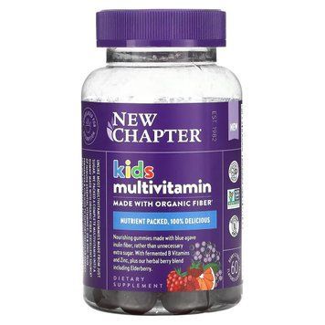 Мультивітаміни для дітей, ягідно-цитрусовий смак, Kid's Multivitamin, New Chapter, 60 жувальних цукерок