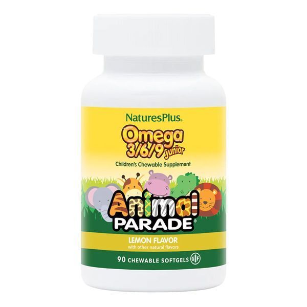 Омега 3-6-9 для Дітей, Смак Лимона, Animal Parade, Natures Plus, 90 желатинових капсул