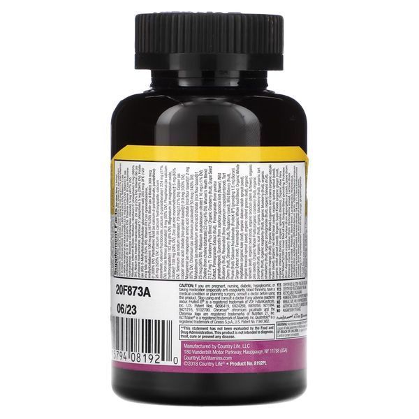 Мультивітаміни для жінок, Core Daily-1 Multivitamin for Women, Country Life, 60 таблеток