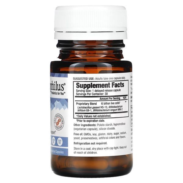 Пробиотик, 6 млрд КОЕ, Kyo-Dophilus, Fifty+Probiotic, 6 Billion CFU, Kyolic, 30 вегетарианских капсул