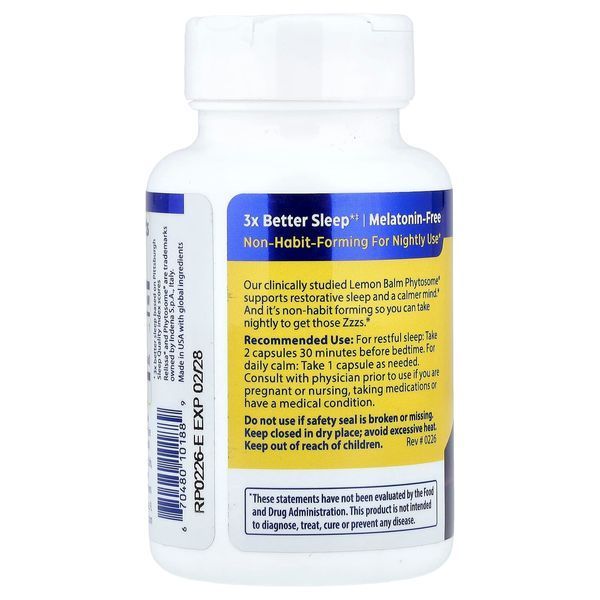 Спокойный сон и расслабление, Sleep & Stress Lemon Balm Phytosome, Enzymedica, 60 веганских капсул
