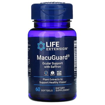 Підтримка Зору з Шафраном, MacuGuard, Ocular Support with Saffron, Life Extension, 60 Гелевих Капсул