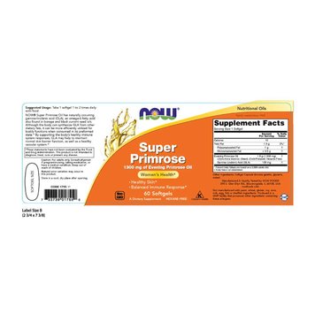 Олія Примули Вечірньої 1300mg, Now Foods, 60 желатинових капсул