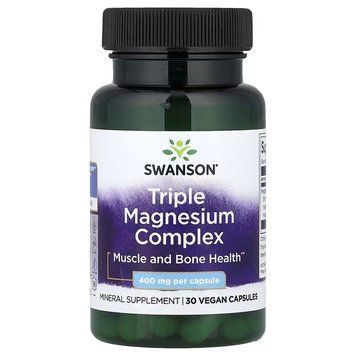 Магній потрійний комплекс, 400 мг, Triple Magnesium Complex, Swanson, 30 веганських капсул