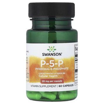 P-5-P (піридоксальфосфат), 20 мг, P-5-P, Swanson, 60 капсул