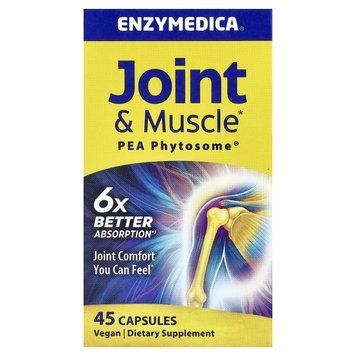 Здоров'я суглобів та м'язів, Joint & Muscle PEA Phytosome, Enzymedica, 45 веганських капсул