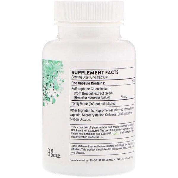 Екстракт насіння Брокколі, Crucera-SGS, Thorne Research, 60 капсул